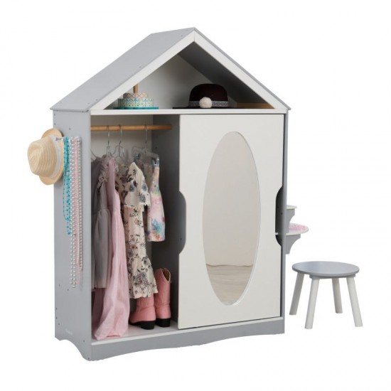 Dulapior Glamorous de haine cu oglinda si masuta de toaleta Kidkraft dressing - Dulap din lemn MDF DRESS UP ARMOIRE AND VANITY Dulapior Glamorous de haine cu oglinda si masuta de toaleta Kidkraft dressing - Dulap din lemn MDF DRESS UP ARMOIRE AND VANITY