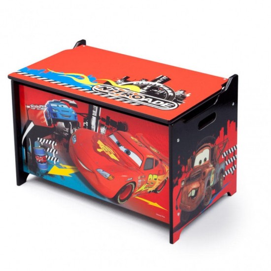 Bancuta si Ladita din lemn pentru depozitare jucarii Disney Lightning McQueen Delta Children