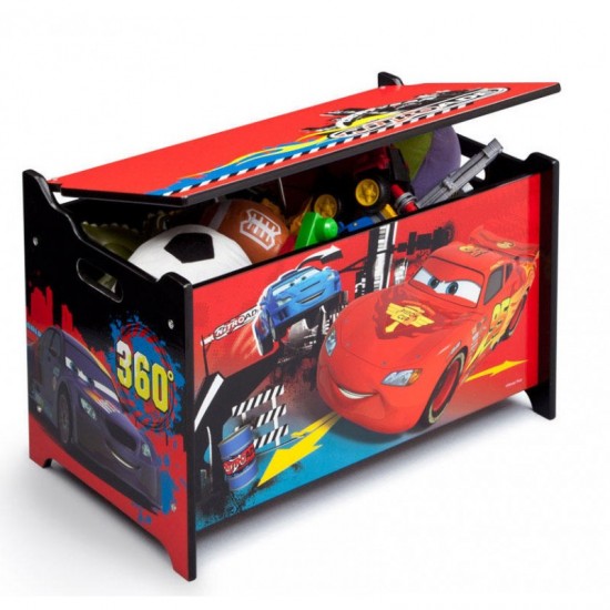 Bancuta si Ladita din lemn pentru depozitare jucarii Disney Lightning McQueen Delta Children