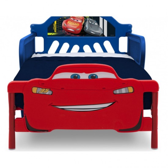 Pat copii Disney Lightning McQueen cu cadru metalic Cars Team 3D Delta Children
