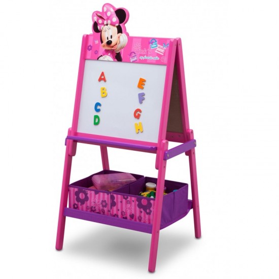 Tabla magnetica multifunctionala Minnie Mouse cu depozitare jucarii Delta Children
