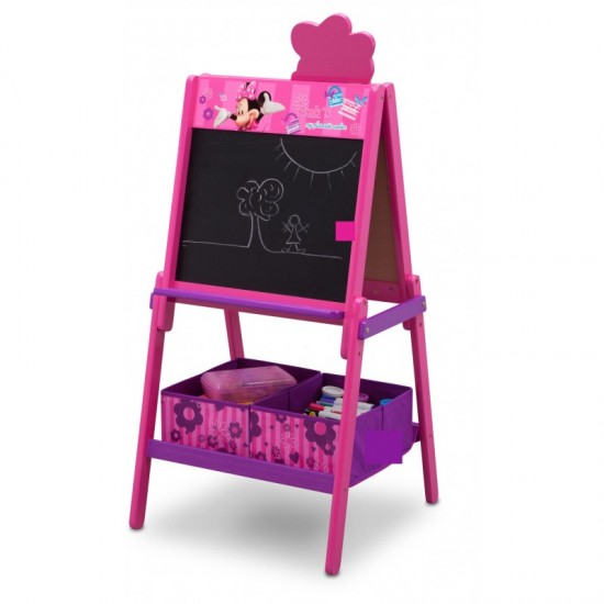 Tabla magnetica multifunctionala Minnie Mouse cu depozitare jucarii Delta Children