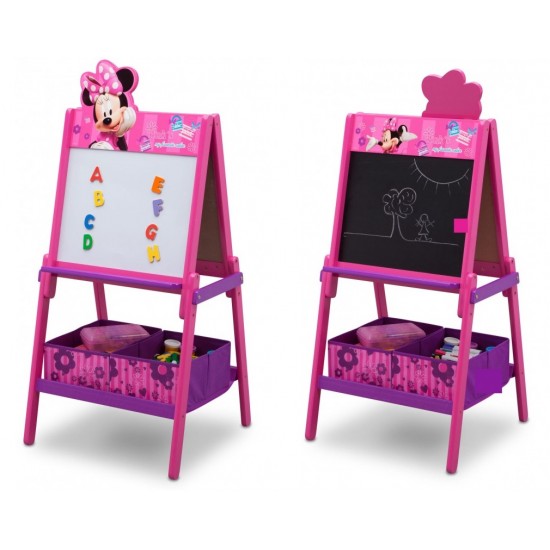 Tabla magnetica multifunctionala Minnie Mouse cu depozitare jucarii Delta Children