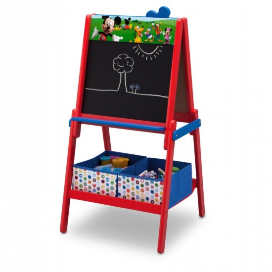 Tabla magnetica multifunctionala Mickey Mouse cu depozitare jucarii Delta Children