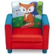 Fotoliu Fox and Owl -Woodland cu buzunare- pentru copii cu cadru din lemn Delta Children