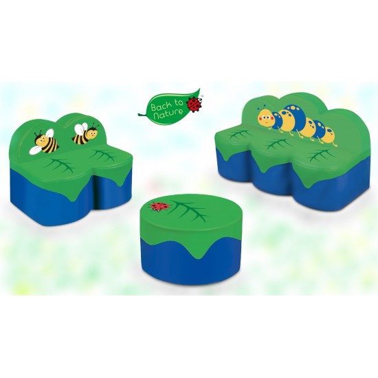 Set Mobilier Canapea 2 locuri + Masuta Soft Touch - Inapoi la Naura - Back To Nature 