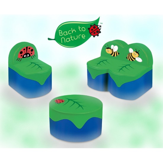 Set Mobilier Canapea 2 locuri + Fotoliu+ Masuta Soft Touch - Inapoi la Naura - Back To Nature 