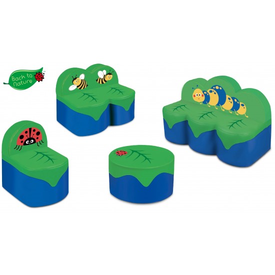 Set Mobilier 4 Piese Canapea 3 + Sofa 2 locuri + Fotliu + Masuta  Soft Touch - Inapoi la Naura - Back To Nature 