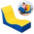 Sezlong Ergonomic pentru lectura copii Comfy Sofa din spuma poliuretanica - Ergo Vari cu soft touch rabatabil transformabil- Galben Albastru