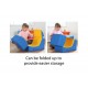 Sezlong Ergonomic pentru lectura copii Comfy Sofa din spuma poliuretanica - Ergo Vari cu soft touch rabatabil transformabil- Galben Albastru