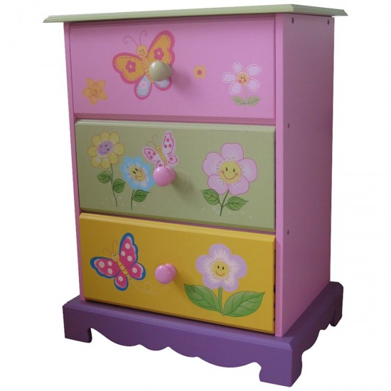 Comoda cu trei sertare Butterfly Mobilier Tematic din lemn MDF Liberty House