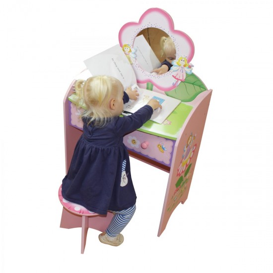 Masuta de toaleta Fairy cu scaunel  din lemn MDF Liberty House Toys OnlyToys