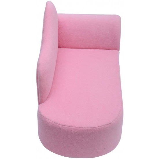 Fotoliu Canapea Roz fetite  - Pinky Princess Lounge sofa cu cardu din lemn 
