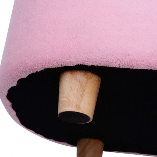 Fotoliu Canapea Roz fetite  - Pinky Princess Lounge sofa cu cardu din lemn 