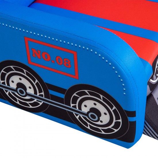 Fotoliu Locomotiva Thomas din Spandex cadru de lemn si 2 compartimente de stocare Train Engine Sofa