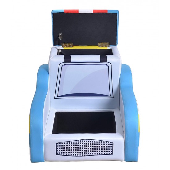 Fotoliu Masina de Politie  din Spandex cadru de lemn si 2 compartimente de stocare Police Car Sofa