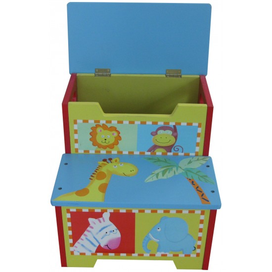 Scaunel Safari cu doua trepte si lada de stocare din MDF Setp Stool Liberty House