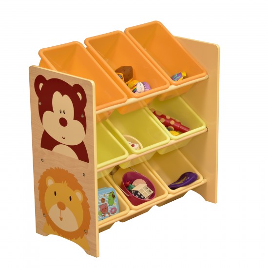 Organizator Spatiu de depozitare cadru din lemn MDF si cu 9 cutii din plastic cu 3 randuri de stocare 9 bins Liberty House Storage Unit