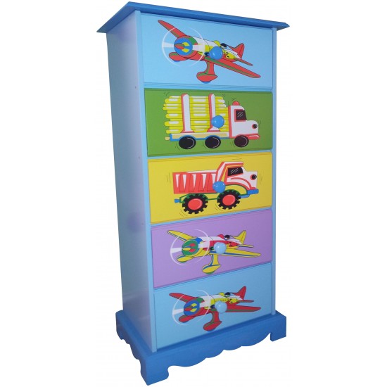 Comoda cu patru sertare Mobilier Tematic Transportation  din lemn MDF Liberty House