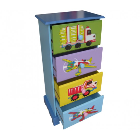 Comoda cu patru sertare Mobilier Tematic Transportation  din lemn MDF Liberty House