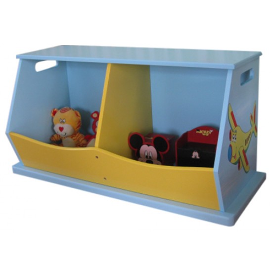 Mobilier tematic Transportation cu 2 compartimente de stocare din lemn MDF Liberty House