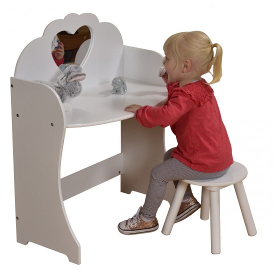 Masuta de toaleta White Star cu scaunel din lemn MDF Liberty House Toys OnlyToys