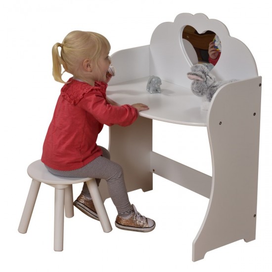 Masuta de toaleta White Star cu scaunel din lemn MDF Liberty House Toys OnlyToys