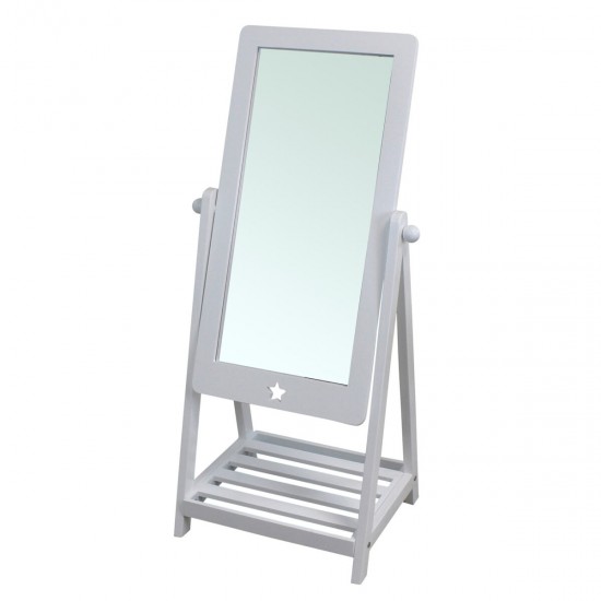 Oglinda Mare Dressing Alba - White Star cu suport din lemn MDF Liberty House