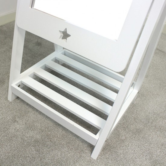 Oglinda Mare Dressing Alba - White Star cu suport din lemn MDF Liberty House