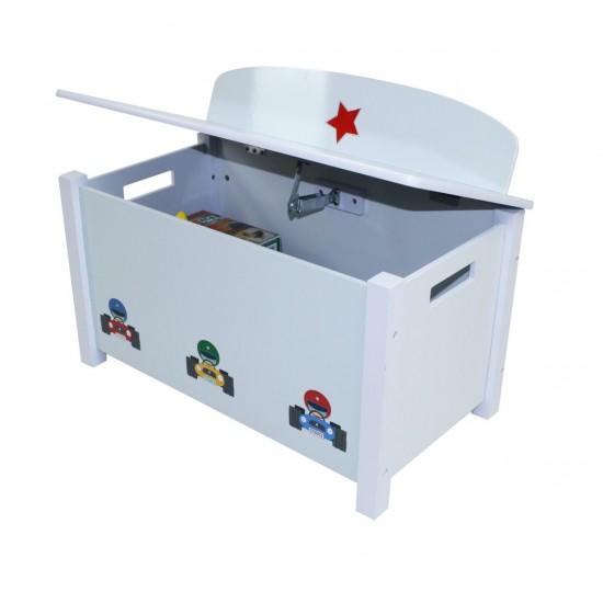 Bancuta White Star Cars 3 in 1 cu  lada de stocare din  MDF Liberty House