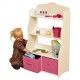 Biblioteca Etajera Alba cu 3 rafturi si doua sertare mobile roz-  White Bookshelf din lemn MDF Liberty House Toys OnlyToys