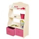 Biblioteca Etajera Alba cu 3 rafturi si doua sertare mobile roz-  White Bookshelf din lemn MDF Liberty House Toys OnlyToys