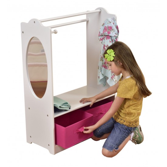 Dressing Alb Pastel cu oglinda si stocare - MDF WHite Pattel Dress Up Liberty House