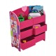 Biblioteca Etajera Fashion Girl cu 6 cutii din material textil si cadru din lemn MDF Liberty House Toys OnlyToys