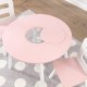 Masuta rotunda Roz cu doua scaunele si spatiu de depozitare- Pink Round Table Kidkraft