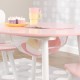 Masuta rotunda Roz cu doua scaunele si spatiu de depozitare- Pink Round Table Kidkraft