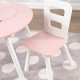 Masuta rotunda Roz cu doua scaunele si spatiu de depozitare- Pink Round Table Kidkraft