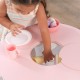 Masuta rotunda Roz cu doua scaunele si spatiu de depozitare- Pink Round Table Kidkraft