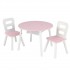 Masuta rotunda Roz cu doua scaunele si spatiu de depozitare- Pink Round Table Kidkraft