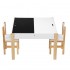 Masuta Activitati 4 in 1 cu 2 scaunele cu spatar -Masa copii cu Tabla de scris cu creta si 4 compartimente de stocare