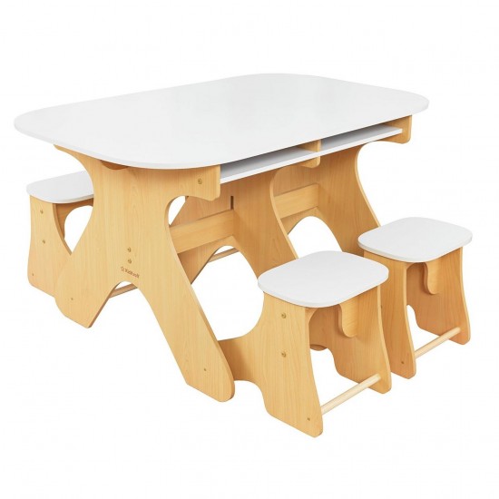 Masuta Archers Alba Copii cu 4 Scaune Extensiblile Kidkraft 