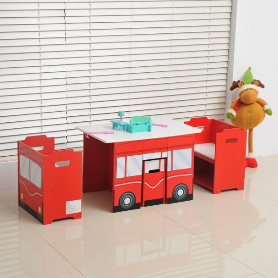 Masuta BUS  multifunctionala cu doua scaune si multiple spatii de depozitare