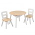 Masuta rotunda Maro Natur cu doua scaunele si spatiu de depozitare-  Round Table Kidkraft