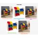 Organizator Kidkarft cu stocare in 7 Recipiente Maro - Spatiu depozitare Jucarii -Toy Storage Natural Primary