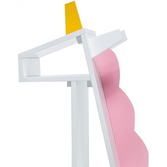 Biblioteca alba Unicorn White/Pink Teamson pentru copii din lemn MDF