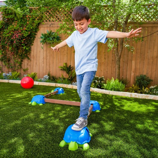 Joc de Echilibrul si Balans cu Broscute Testoase KidKraft Turtle Totter Balance Beam  Interior - Exterior