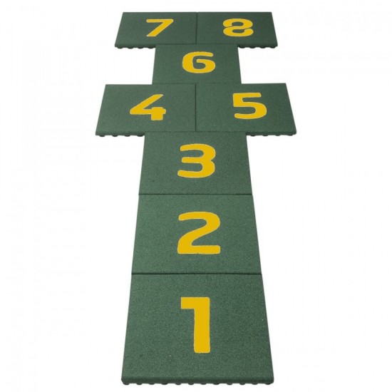 Sotron din placi elasticie de Caucic Hopscotch pentru gradinite scoli parcuri 