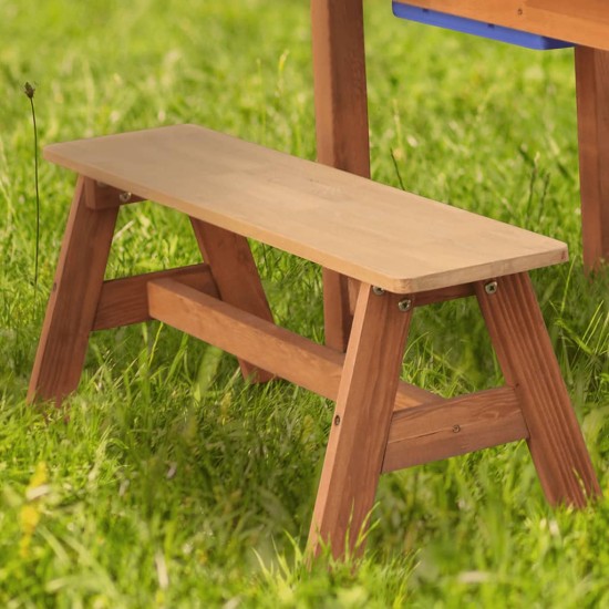 Masuta picnic cu bancute copii Dennis- Spatiu de joaca Linda pentru Gradina - Masa multifunctionala gradina din lemn cu bucatarie de joaca cu apa si nisip Axi