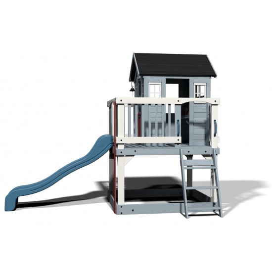 Casuta de joaca suspendata Beacon Heights PlayHouse - Complex cu tobogan Centru multifuntional din lemn Backyard Discovery