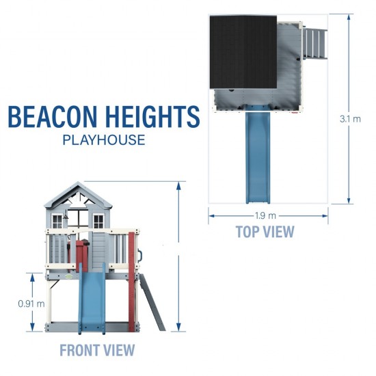 Casuta de joaca suspendata Beacon Heights PlayHouse - Complex cu tobogan Centru multifuntional din lemn Backyard Discovery